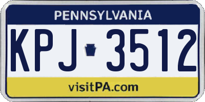 PA license plate KPJ3512