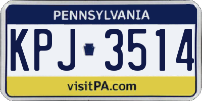 PA license plate KPJ3514