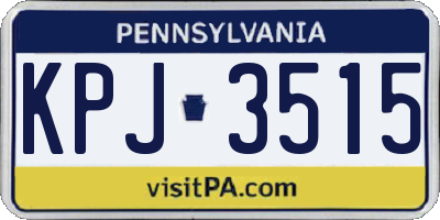 PA license plate KPJ3515