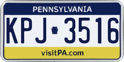PA license plate KPJ3516