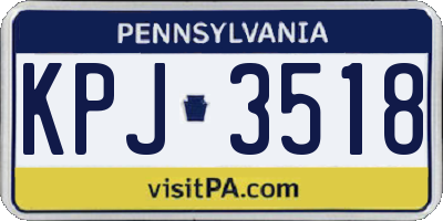 PA license plate KPJ3518