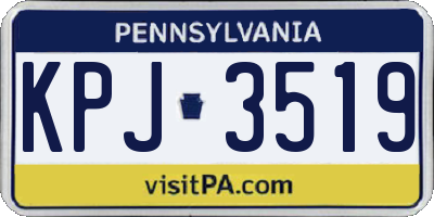 PA license plate KPJ3519