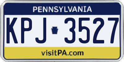 PA license plate KPJ3527