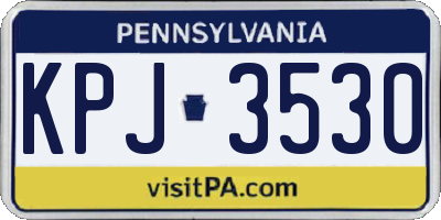 PA license plate KPJ3530
