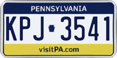 PA license plate KPJ3541