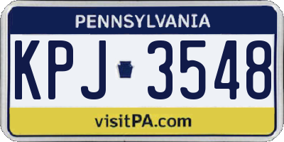 PA license plate KPJ3548