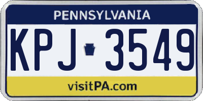 PA license plate KPJ3549