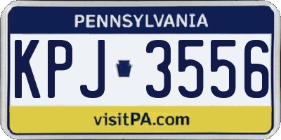 PA license plate KPJ3556