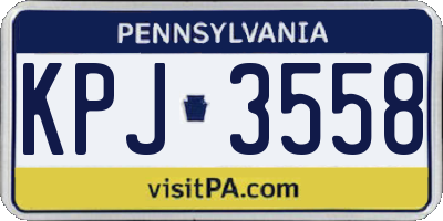 PA license plate KPJ3558