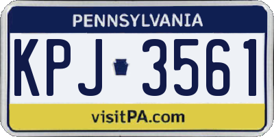 PA license plate KPJ3561