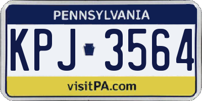 PA license plate KPJ3564