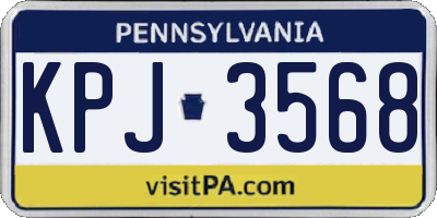 PA license plate KPJ3568
