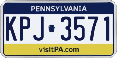 PA license plate KPJ3571