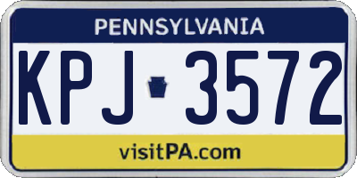 PA license plate KPJ3572