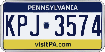 PA license plate KPJ3574