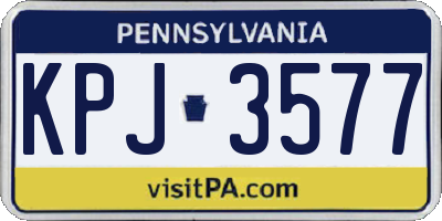 PA license plate KPJ3577