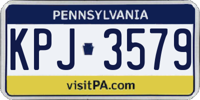PA license plate KPJ3579