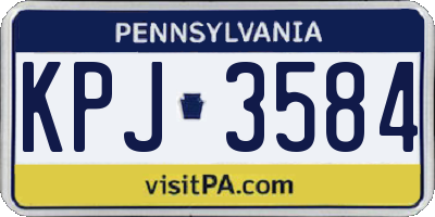 PA license plate KPJ3584