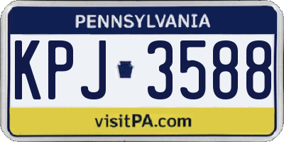 PA license plate KPJ3588
