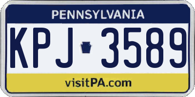 PA license plate KPJ3589