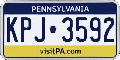 PA license plate KPJ3592