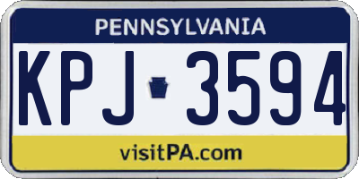 PA license plate KPJ3594