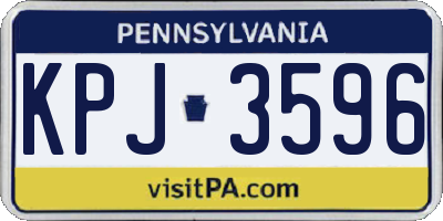 PA license plate KPJ3596