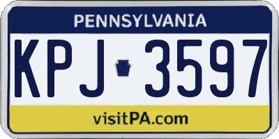 PA license plate KPJ3597