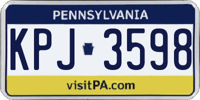 PA license plate KPJ3598