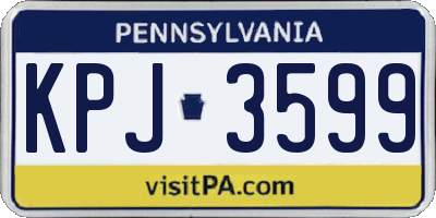PA license plate KPJ3599