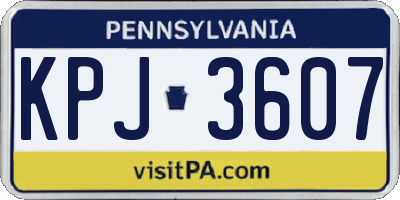 PA license plate KPJ3607