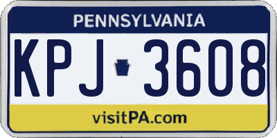 PA license plate KPJ3608
