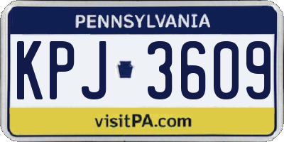 PA license plate KPJ3609