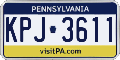 PA license plate KPJ3611