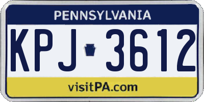 PA license plate KPJ3612