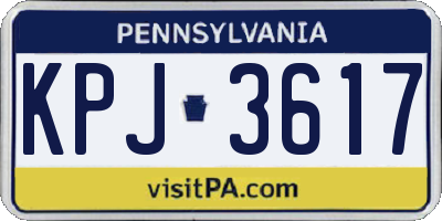 PA license plate KPJ3617