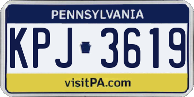 PA license plate KPJ3619