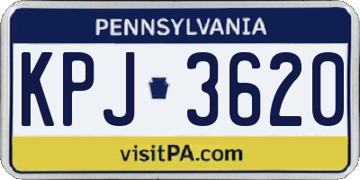 PA license plate KPJ3620