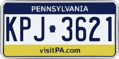 PA license plate KPJ3621