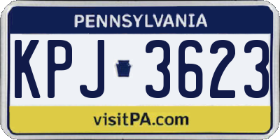 PA license plate KPJ3623
