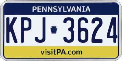 PA license plate KPJ3624