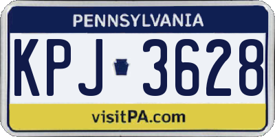 PA license plate KPJ3628