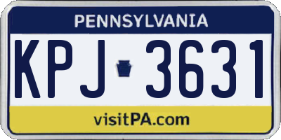 PA license plate KPJ3631