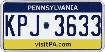 PA license plate KPJ3633