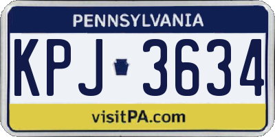 PA license plate KPJ3634