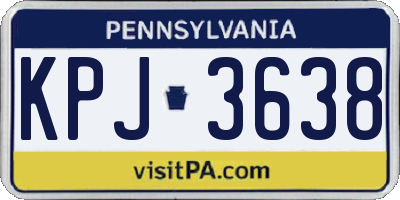 PA license plate KPJ3638