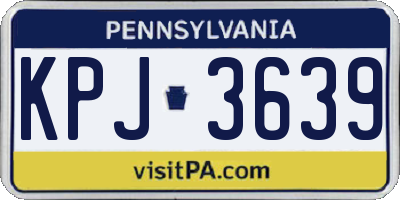 PA license plate KPJ3639