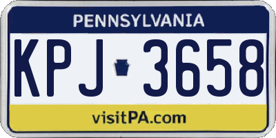 PA license plate KPJ3658