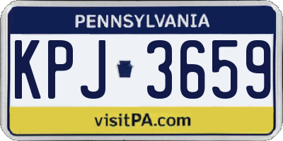 PA license plate KPJ3659