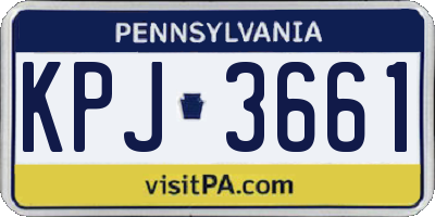 PA license plate KPJ3661